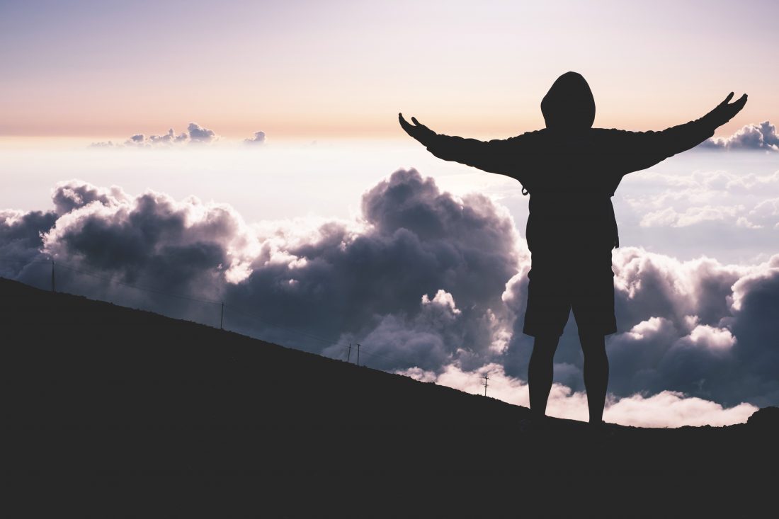 Free stock image of Man in Clouds View