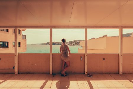 Woman Enjoying Coastal View