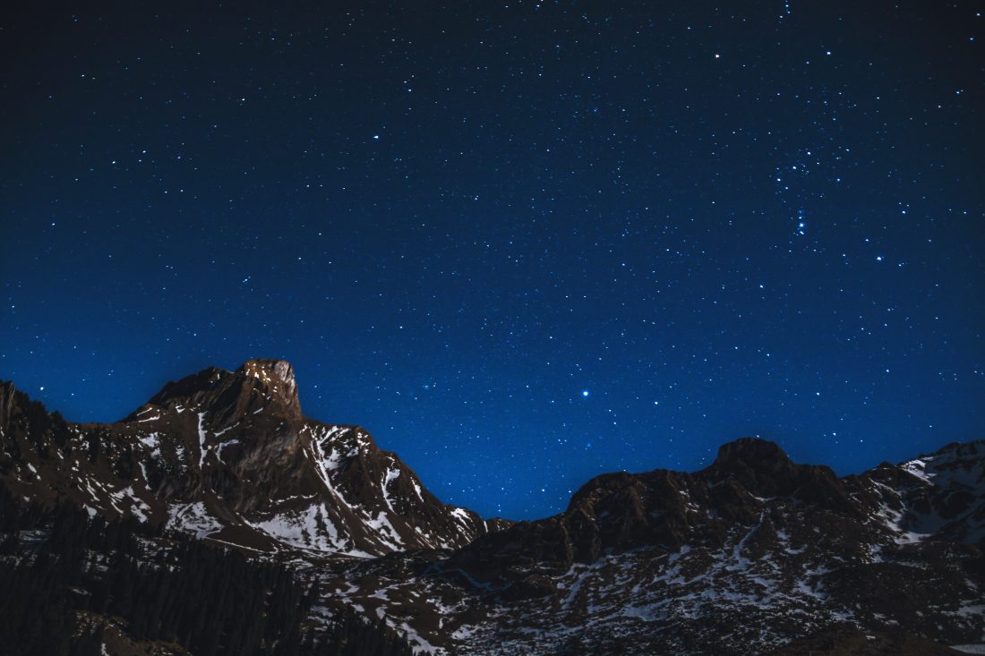 Free stock image of Night Mountains
