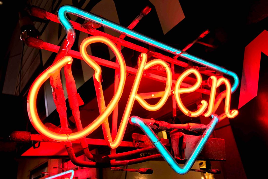 Free stock image of Open Neon Sign