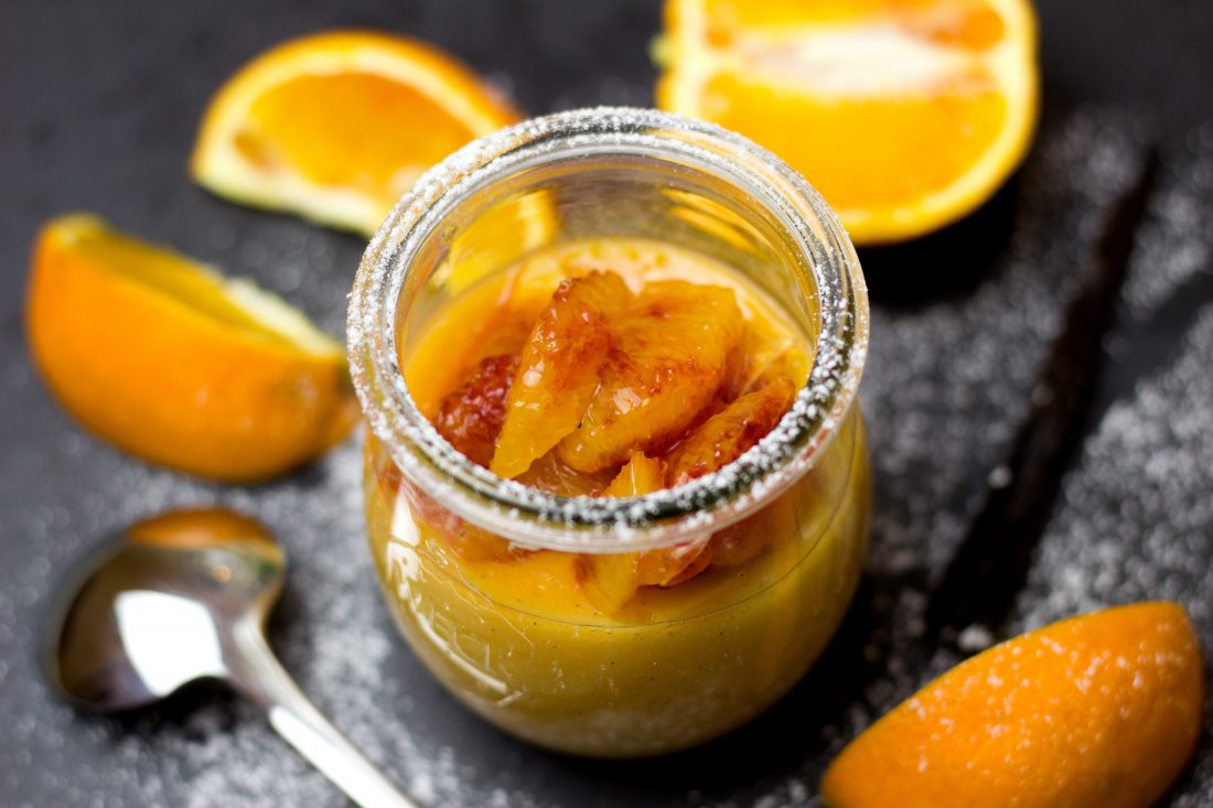 Free stock image of Orange Pudding Dessert