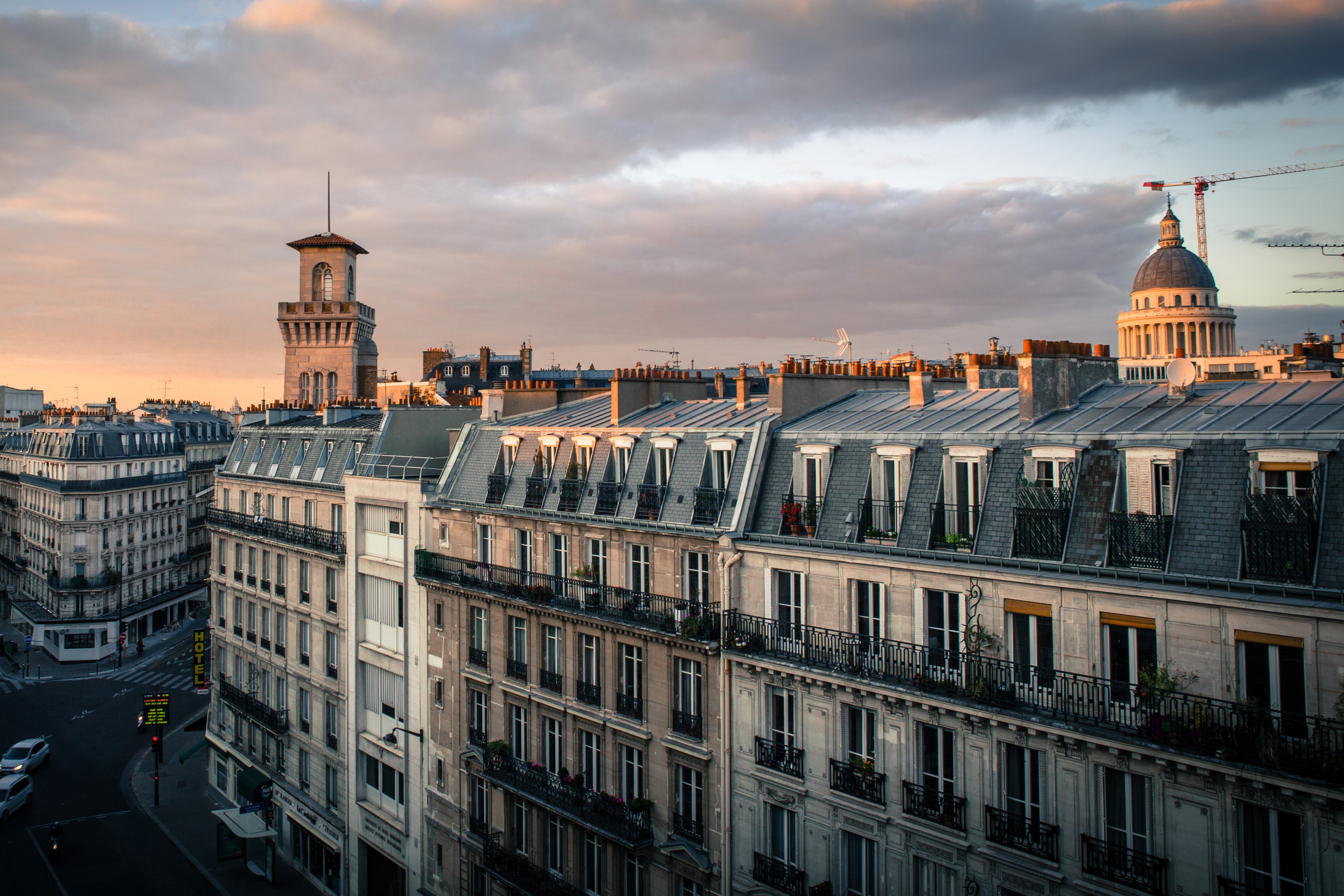 Paris Rooftops Evening Royalty-Free Stock Photo and Image