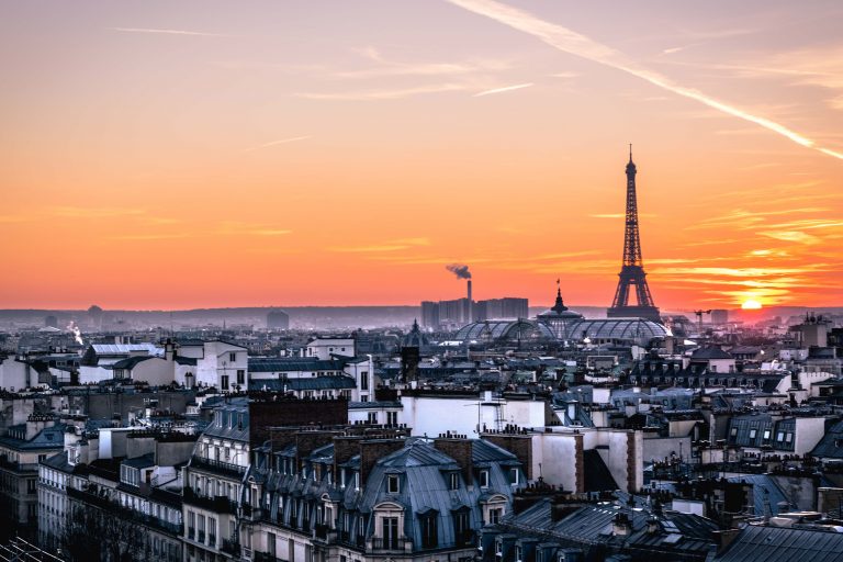 Sunset in Paris Royalty-Free Stock Photo