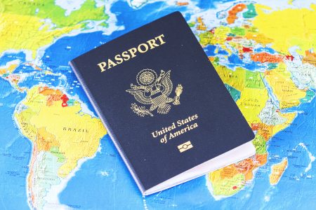Passport on Map