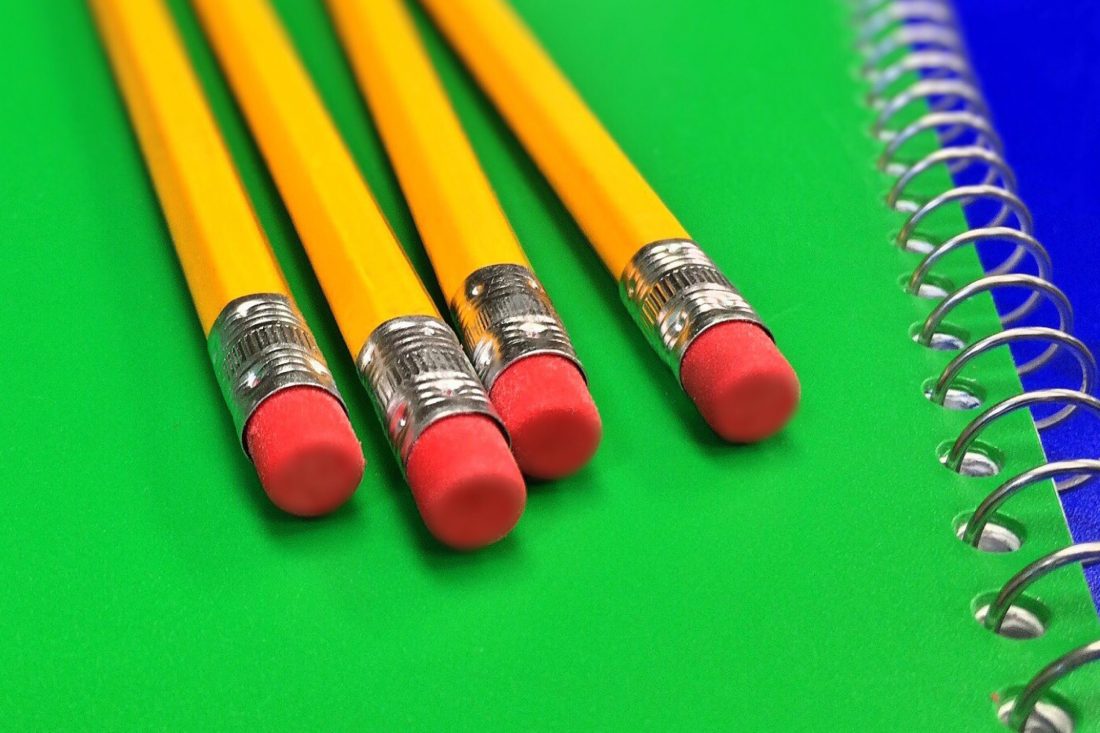 Free stock image of School Pencils on Desk