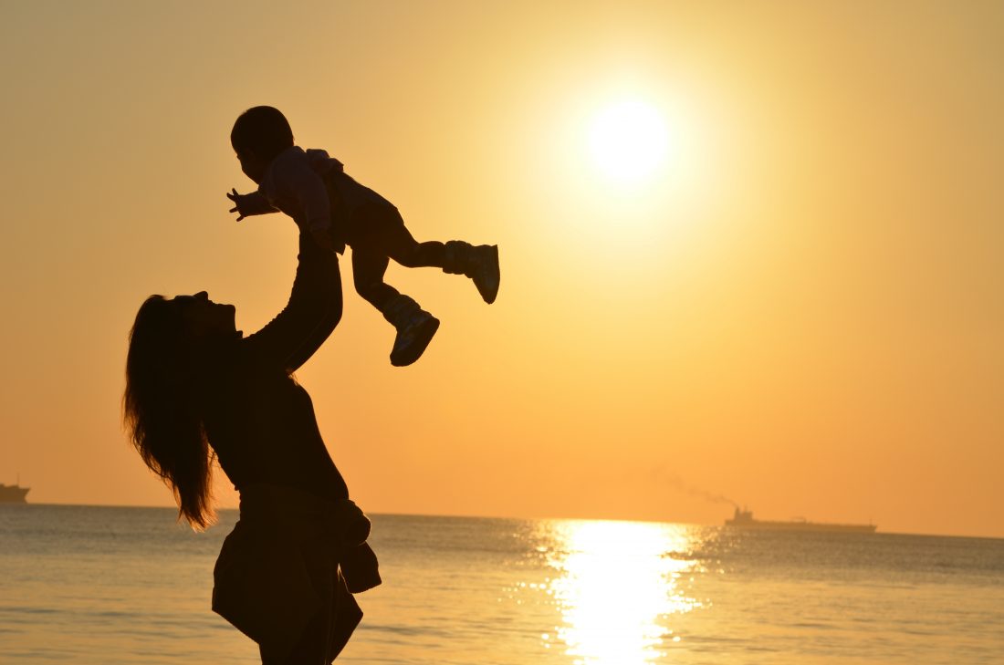 Free stock image of Baby & Mother at Beach