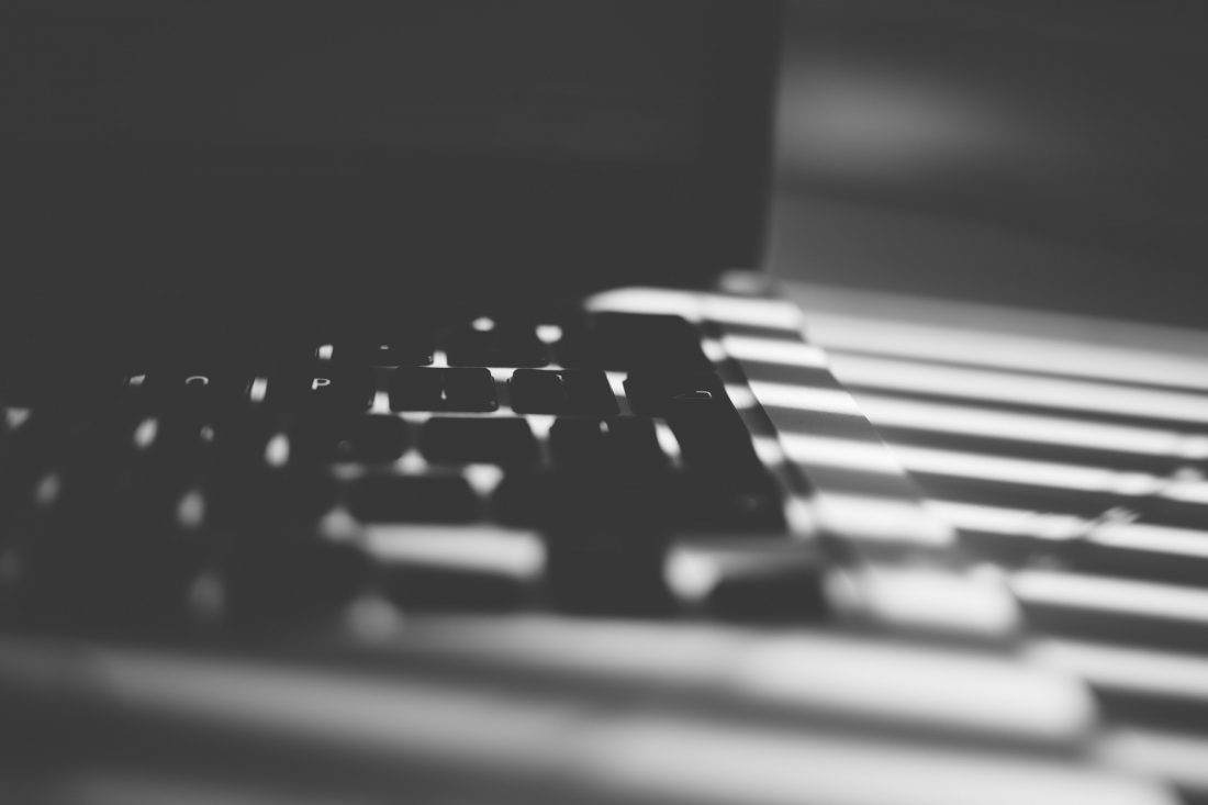 Free stock image of Black & White Laptop Keyboard