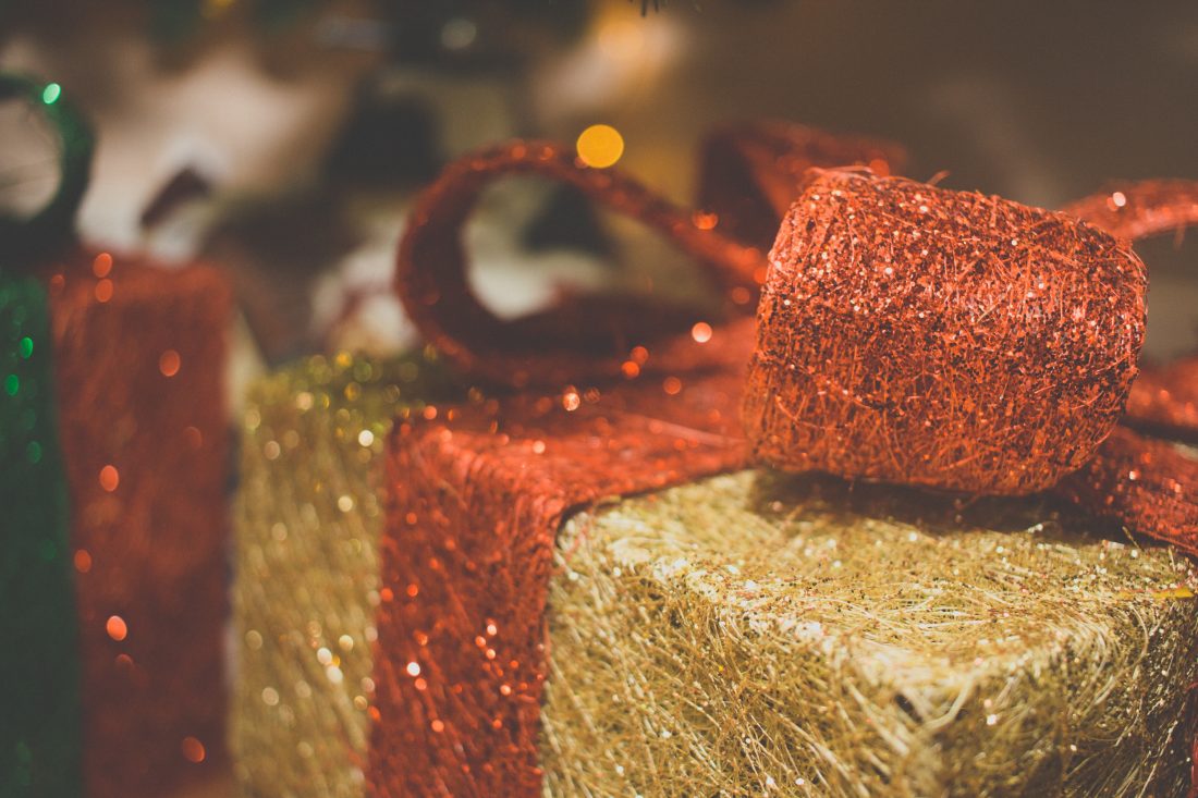 Free stock image of Christmas Present Wrapped in Fabric