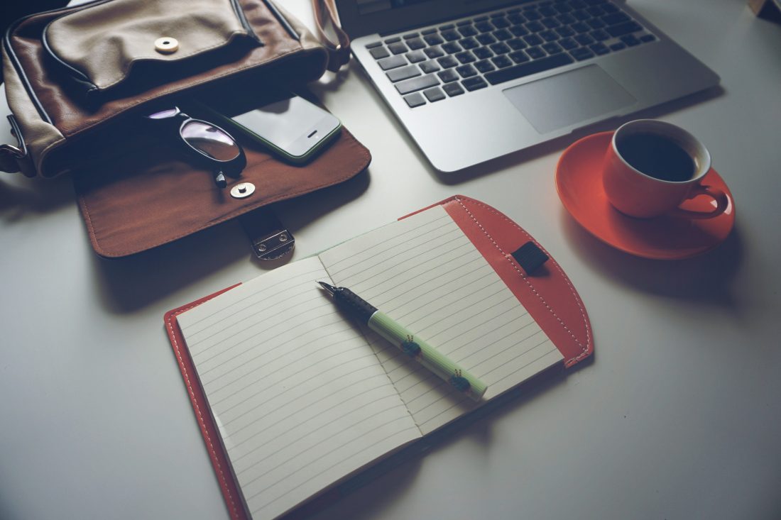 Free stock image of Laptop, Mobile, Coffee & Notebook