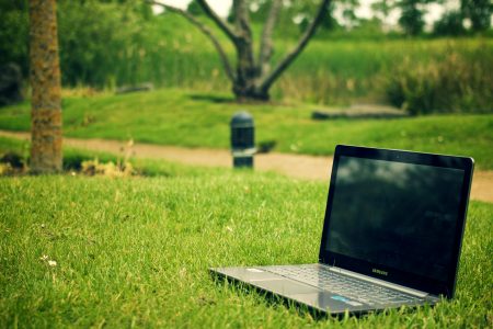 Laptop in Park