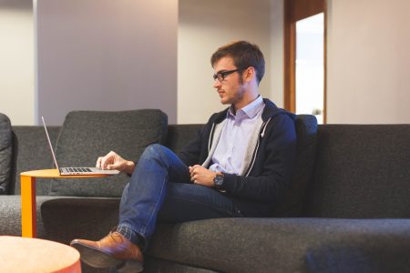 Man Working on Laptop