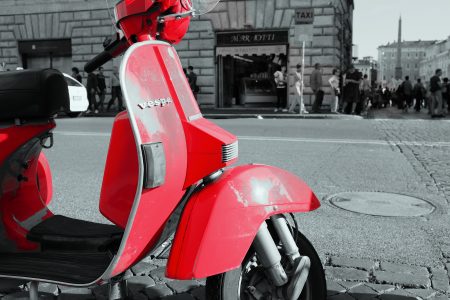 Red Vespa in Rome