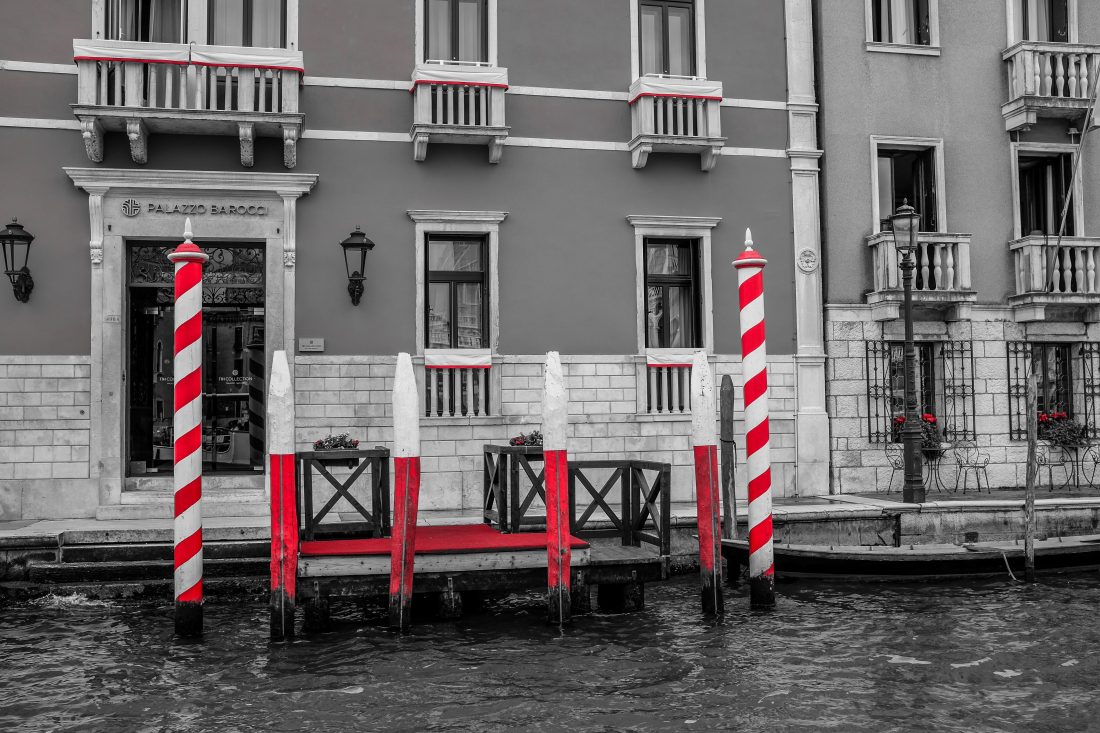 Free stock image of Red White Dock Venice