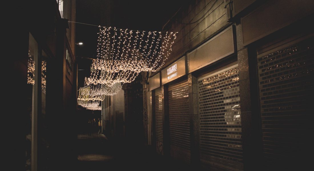 Free stock image of Christmas Lights Sidestreet