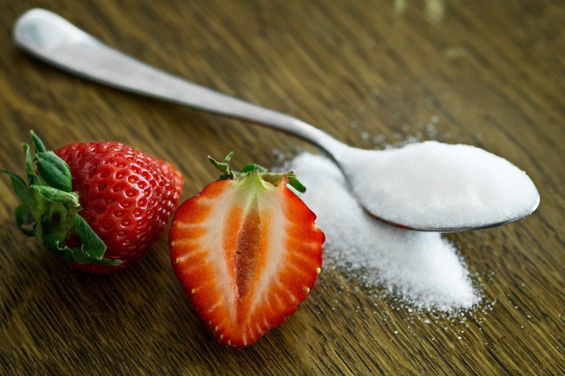 Free stock image of Strawberries Spoon Sugar
