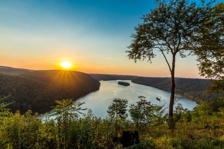 Sunset Over The River