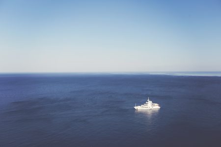 White Yacht in Ocean