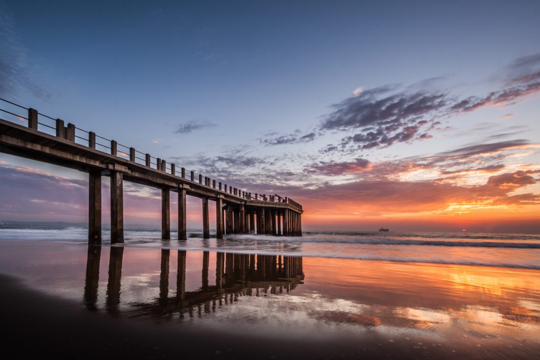 Free stock image of Ocean Pier Sunrise