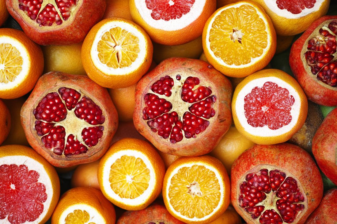Free stock image of Pomegranate & Oranges