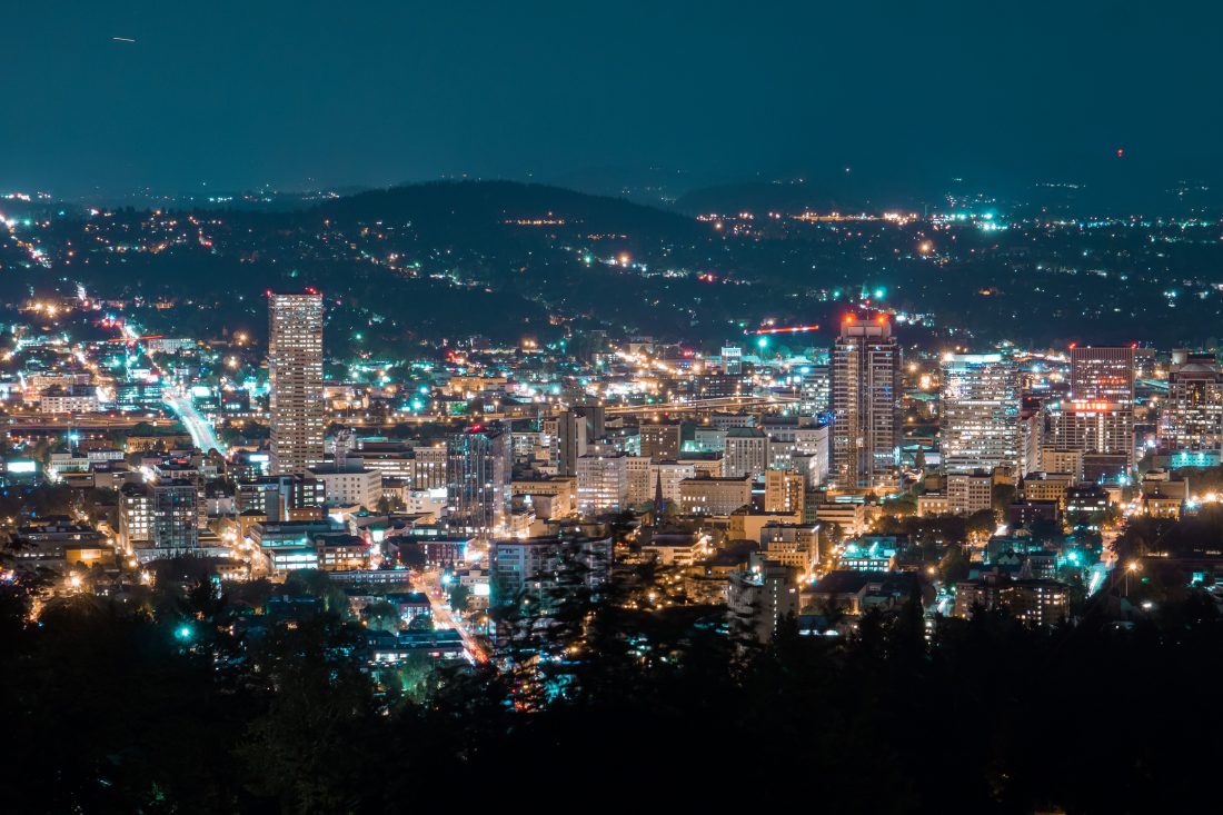 Free stock image of Portland City Nightscape
