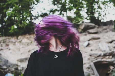 Woman with Purple Hair