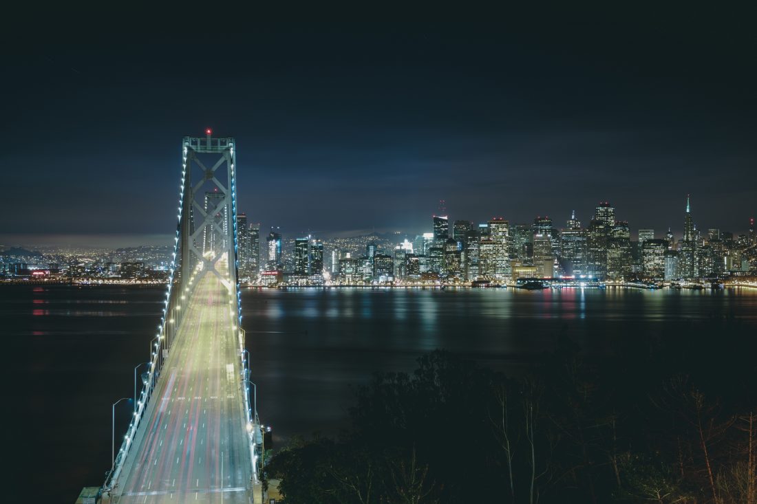 Free stock image of San Francisco Bridge Night