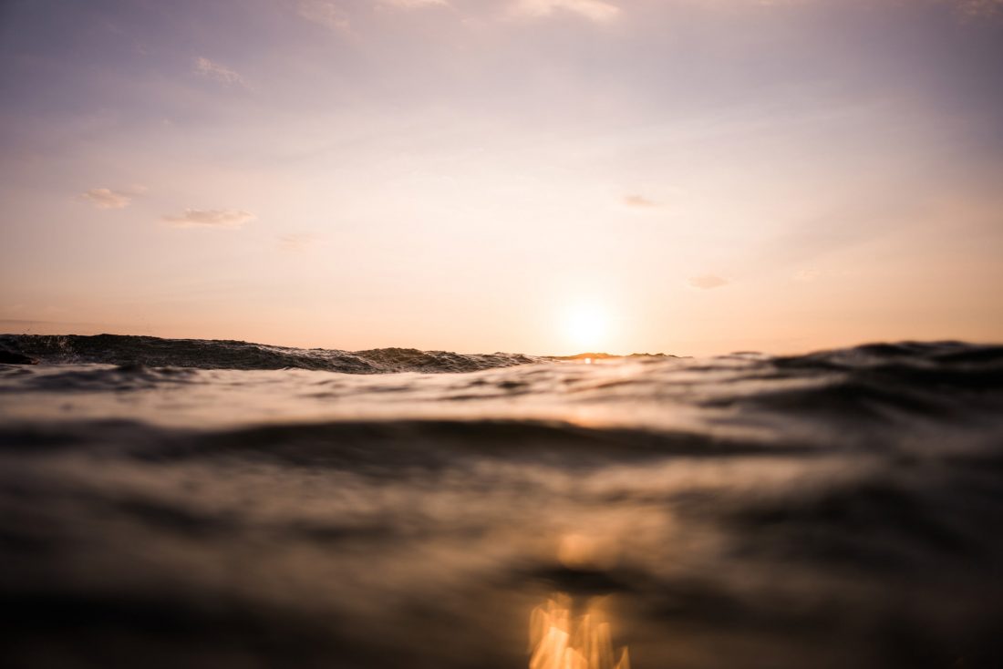 Free stock image of Beautiful Waves at Sunset