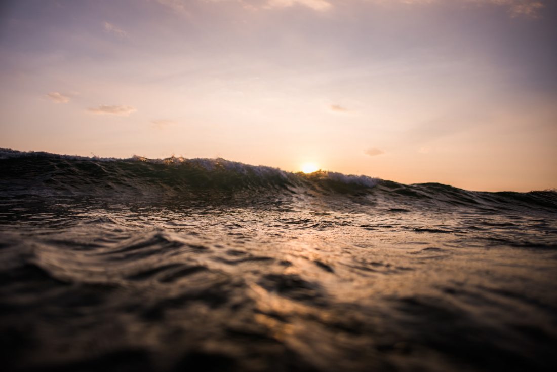 Free stock image of Breaking Wave at Sunset