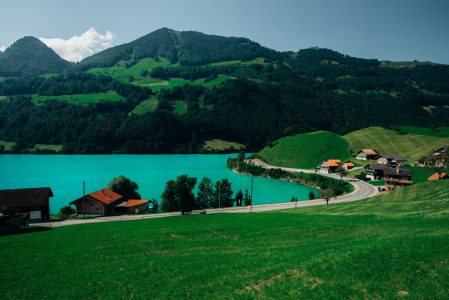 Mountain Lake & Blue Sky