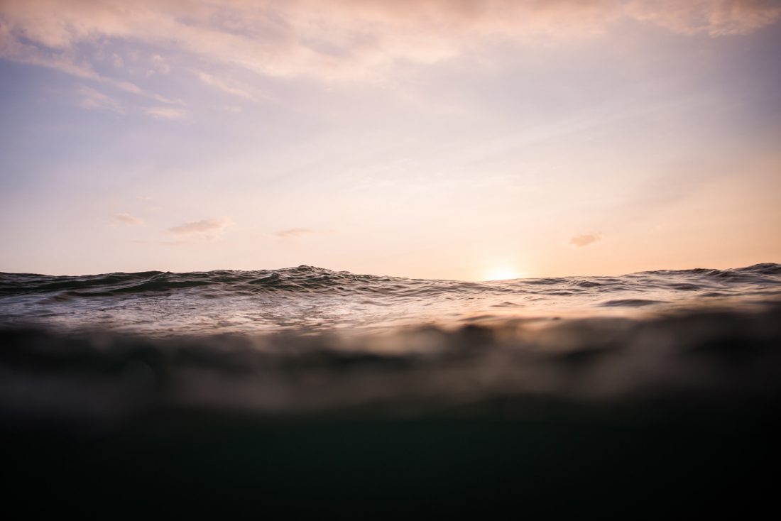 Free stock image of Sunset Calm Waves