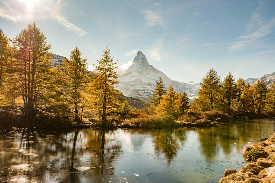 Free stock image of Mountain Lake & Matterhorn