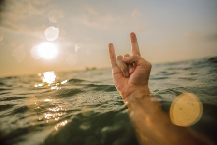 Surfer Hand in Ocean