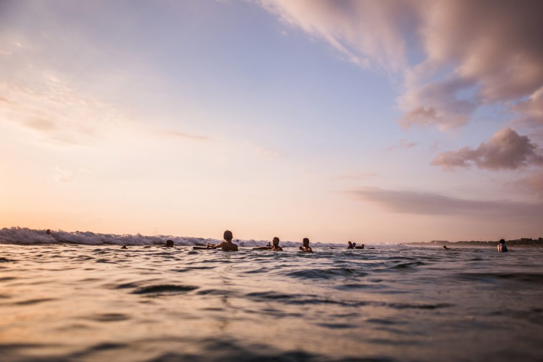 Surfers Waiting for Waves