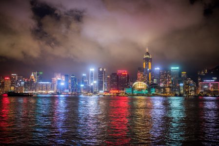 Neon Skyscrapers at Night