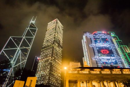 Neon Skyscrapers at Night