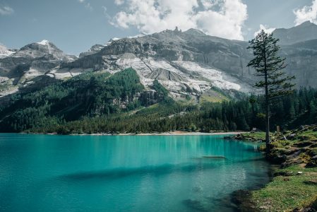 Mountain Lake & Snowy Peaks