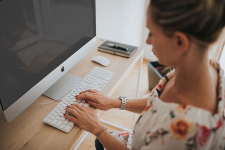 Woman on Computer Typing