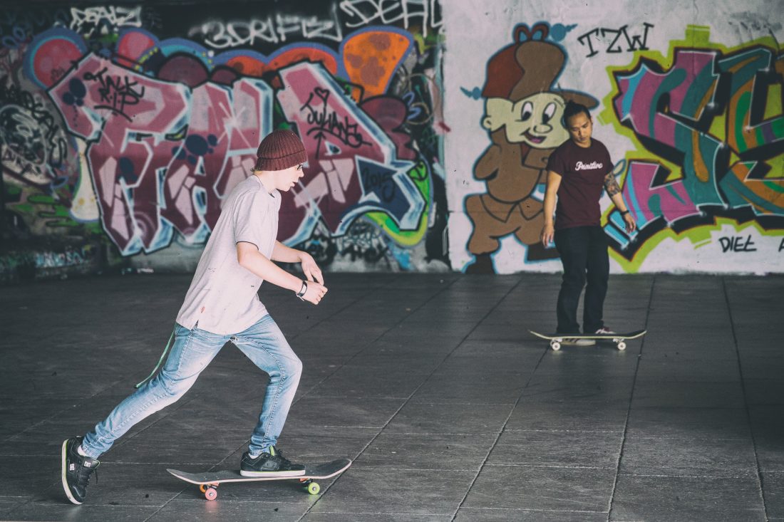 Free stock image of Skateboarders