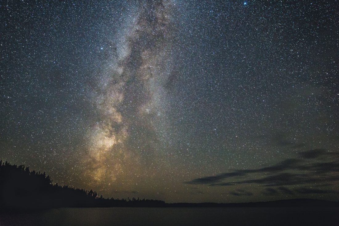 Free stock image of Night Sky Stars Over Lake