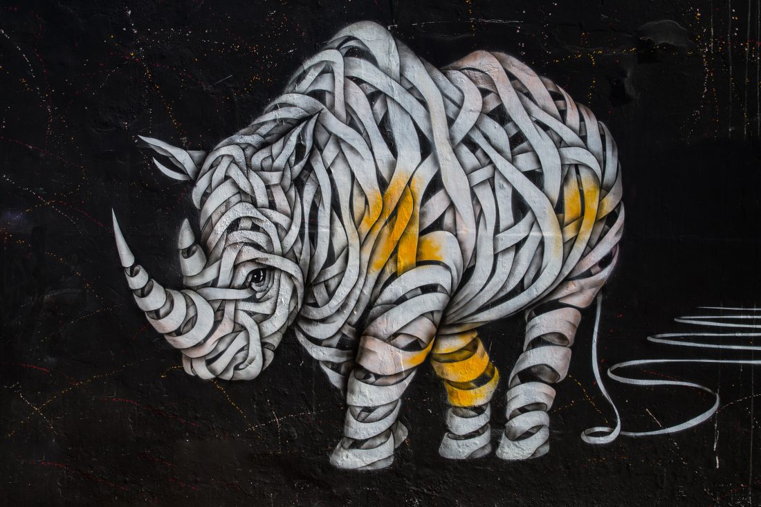 Free stock image of Street Art Rhino