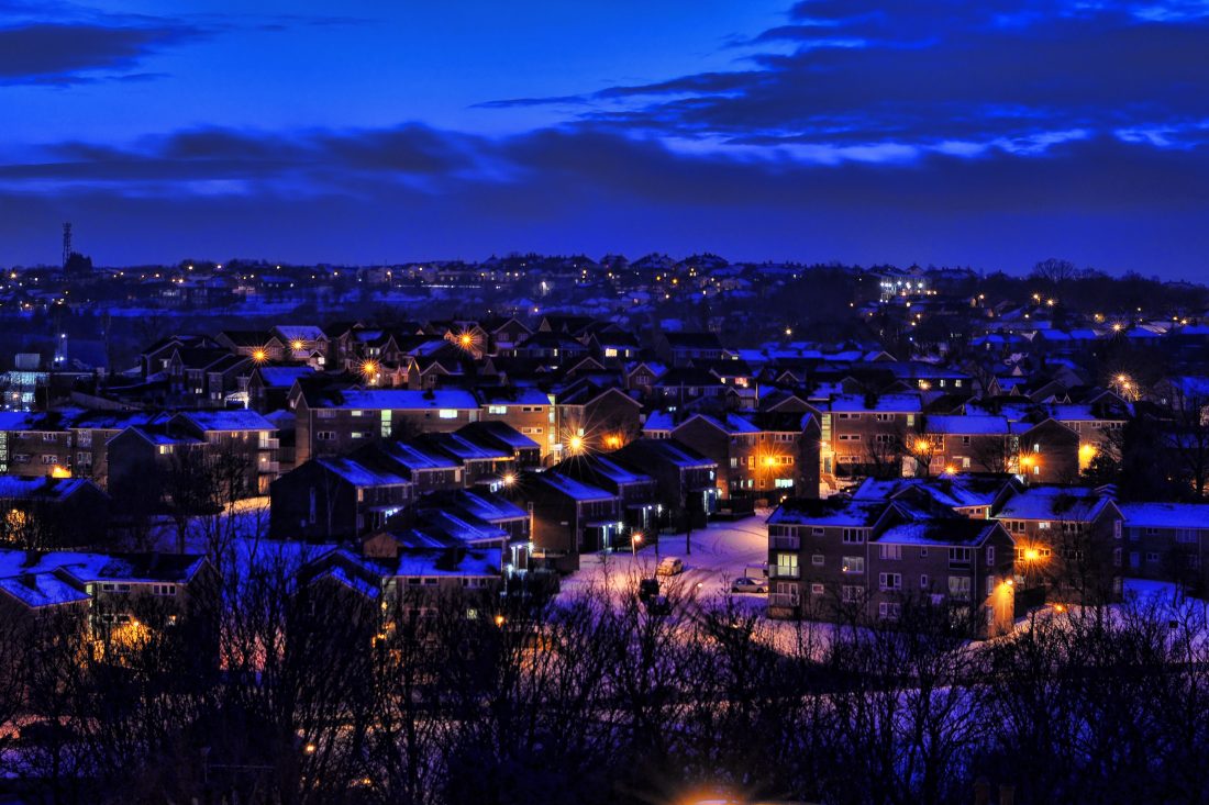 Free stock image of Town Houses at Dusk