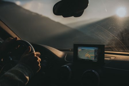 Man Driving With GPS