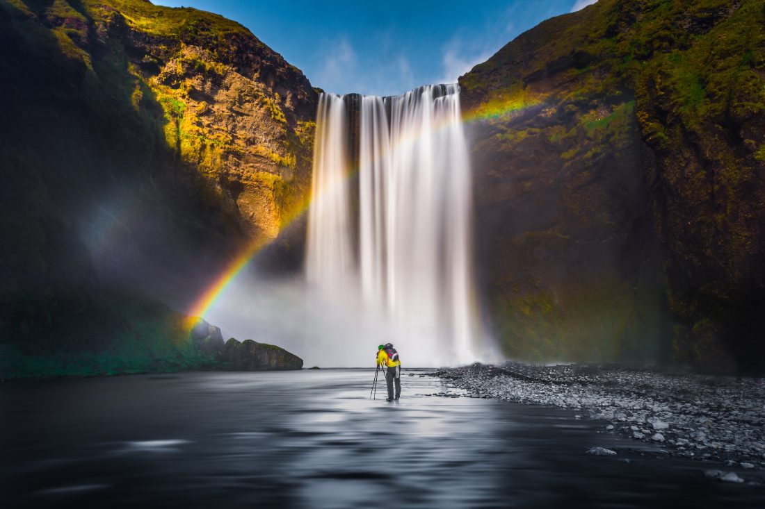 Waterfall Rainbow Landscape