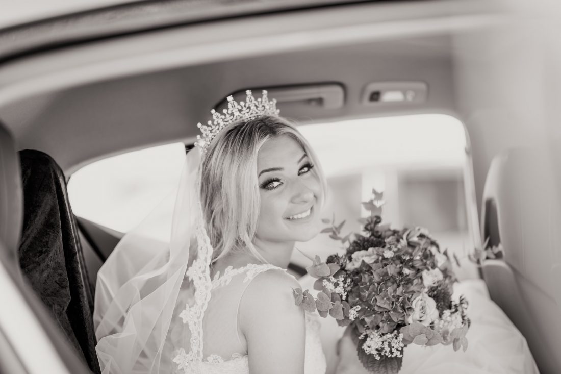 Free stock image of Wedding Bride in Car