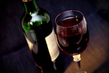 Wine Bottle & Glass