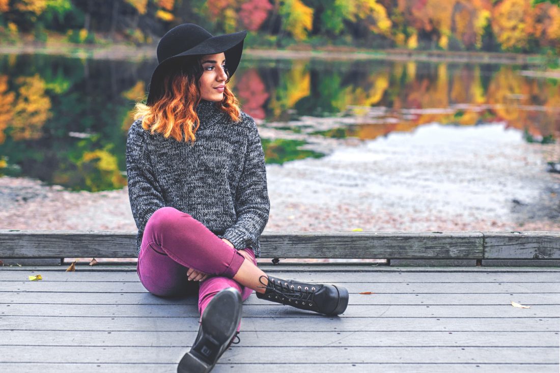 Free stock image of Woman in Autumn Hat