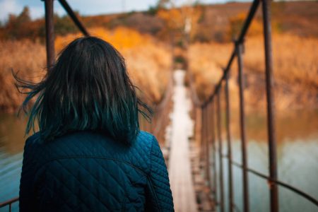 Woman on Bridge Adventure