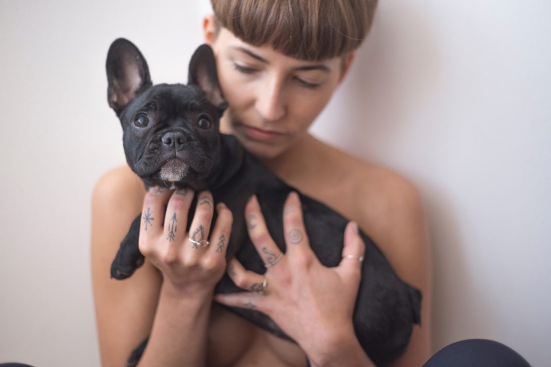 woman with dog