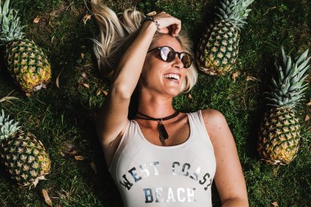 Woman Relaxing in Grass