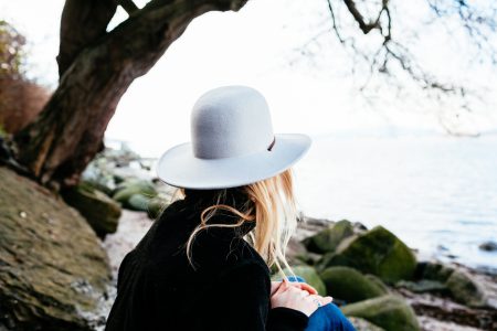 Woman Wearing White Hat